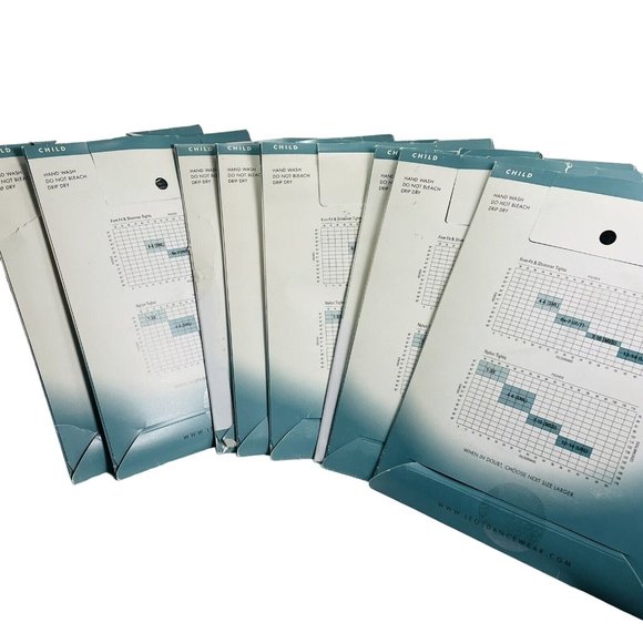 8 Pairs Leo's 409-21 Girl's Small 4-6 Black Supplex Firm Footed Tights - Picture 2 of 9